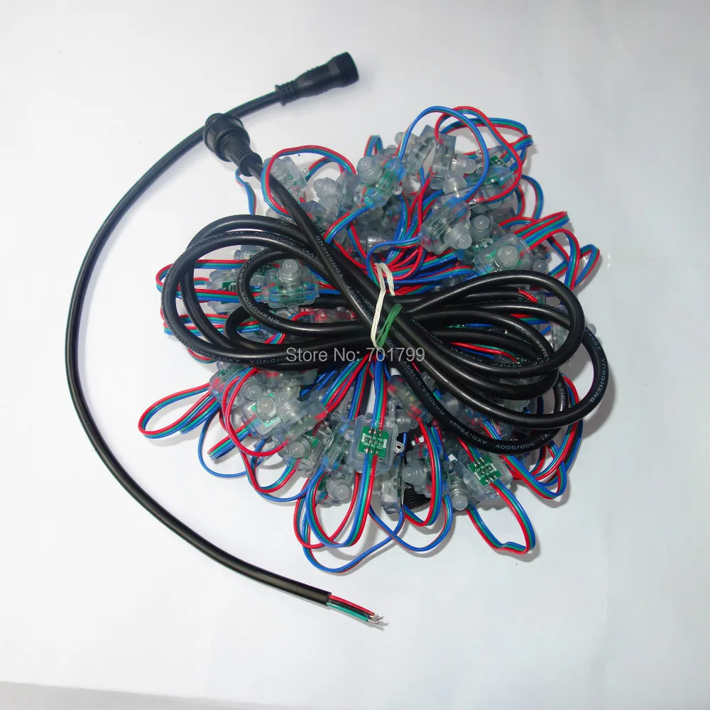 

100pcs DC12V IP68 WS2811 addressable pixel light,with RGB wire,with Sandevices controller's standard cable