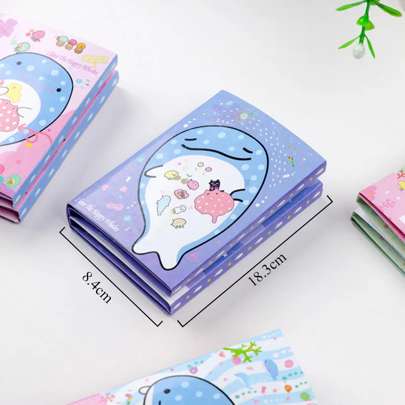 Милый Kawaii Totoro Girl 6 складных блокнотов для заметок милые Креативные блокноты