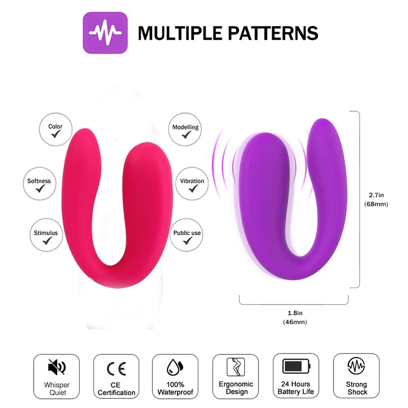 U Shape Strong Dildo Vibrating G-spot Vibrator Clitoris Stimulation Vaginal Orgasm Anal Vibrator Masturbation Sex Toys for Woman (4)