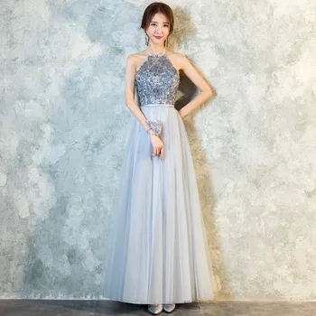 

Plus Size 3XL Lace Beading Women Cheongsam Sexy Backless Long Evening Qipao Bride Banquet Elegant Floor-length Party Prom Dress