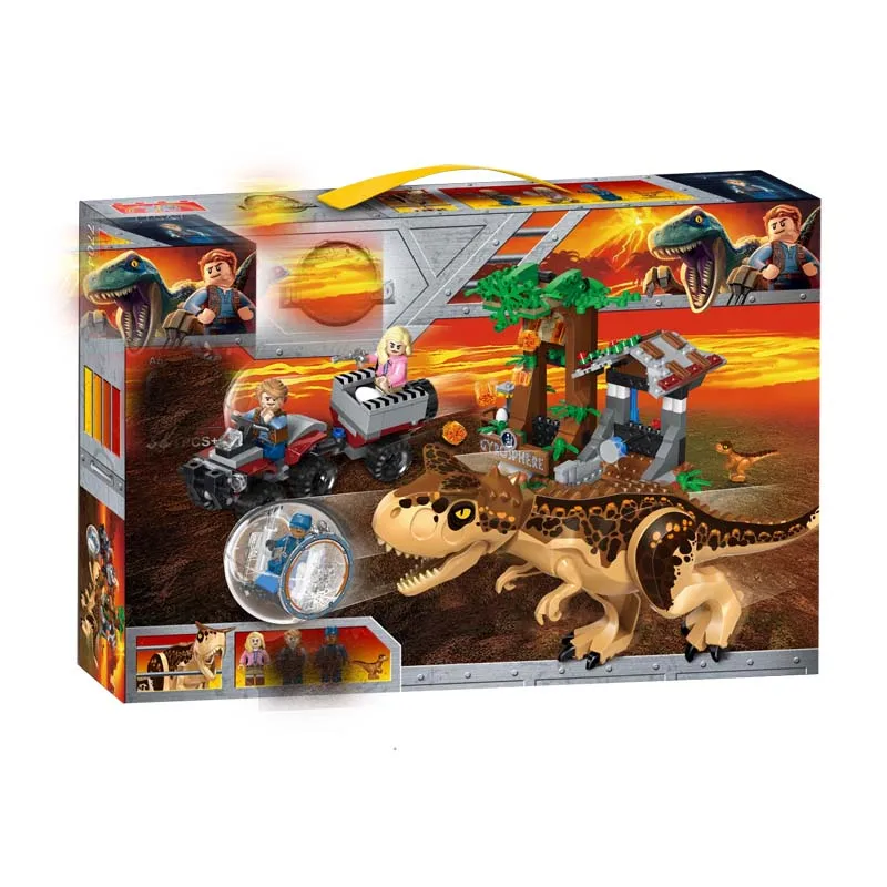 Jurassic World Park Carnotaurus Gyrosphere Escape Building Blocks Kit Bricks Classic Kids Toys Compatible WithLegoing 75929