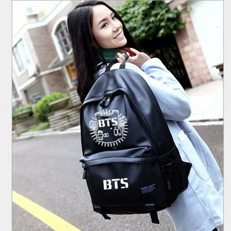 Hot Korea lady backpack women bag BTS Jackson PU Schoolbag Backpacksin