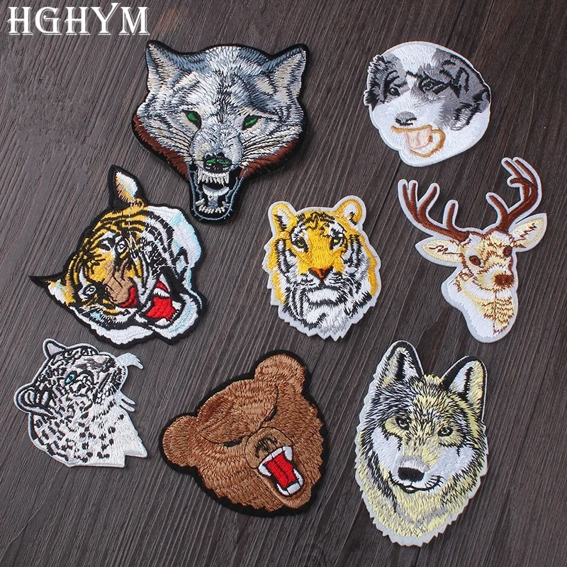 HGHYM Realistic Animals Patches Badges Applique Stickers Embroidered