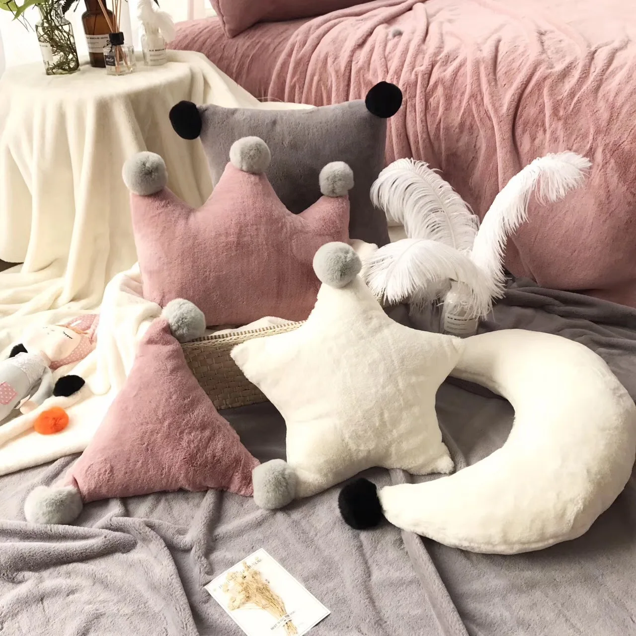 Crown Heart Plush Shape Pillow Toys for Children Beautiful Butterfly