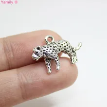 10 шт- 14x25x5 мм античный серебряный тон Леопард 3D красивые детали подвески