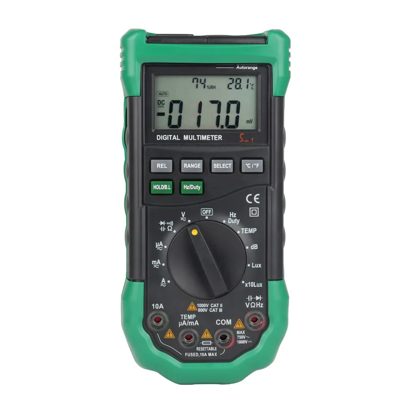 

Portable digital display multimeter illumination LUX noise meter temperature and humidity tester universal table