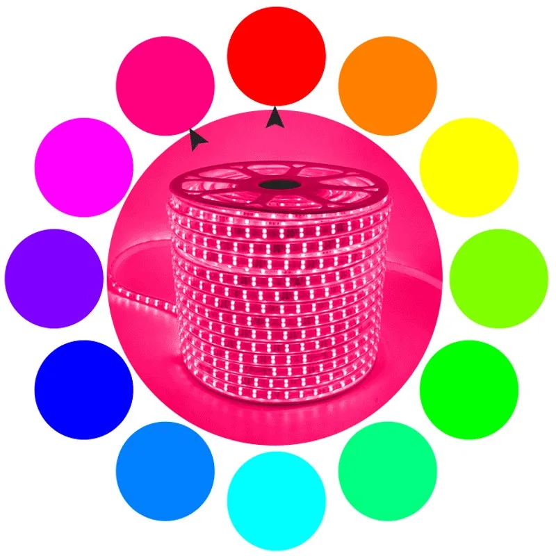Двухрядная Светодиодная лента 120 светодиодов/м 220 В 240 в RGB теплый белый/RGB 1 м 5 10 15 20