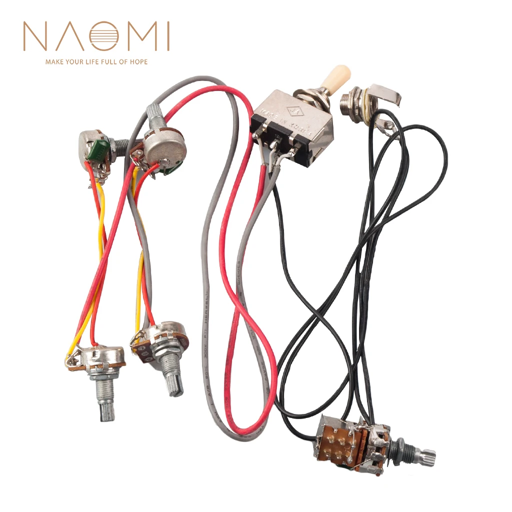Naomi HOT Electric Guitar Parts Wiring Harness 5 knob +1 interface switch New | Спорт и развлечения