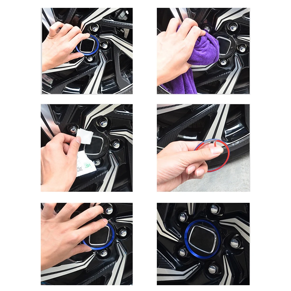4pcs Aluminum Alloy Wheel Center Hub Ring Decorator Cover Trim Fit For Honda Civic 2016 20176