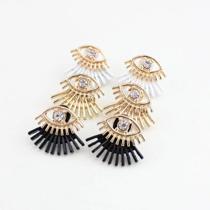 

BibyStyle 2019 Trendy Oorbellen Crystal Eyes Stud Earrings For Women Statement DIY Gold Earrings Fashion Jewelry Gifts