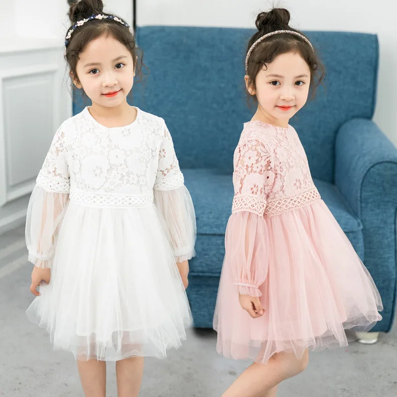 

lace floral teenage girl dresses for girls 2018 big kids clothes toddler child dresses girl white pink autumn spring clothing