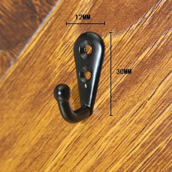 

Vintage Alloy Wall Hooks,Clothes Hat Bathroom Apartments Hook With 2 Holes,Black Color,Furniture Hardware,12*30mm,20Pcs
