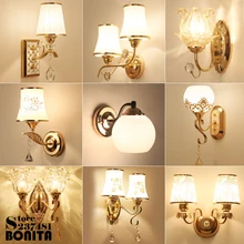 Современный простой Led K9 кристалл настенные светильники для спальни Европейский роскошный стекло Zine сплав бра лампы