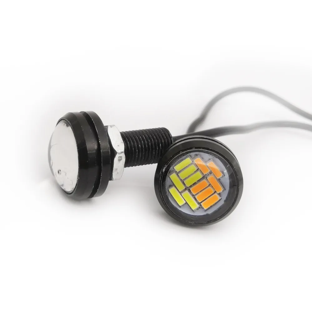 2 шт. * 4014 12smd Серебряный двухцветный белый/Янтарный Желтый переключатель DRL