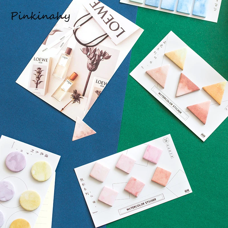 

Creative Forest Watercolor Gradient Japanese Sticky Note Memo Pad Post Planner Sticker Paper Stationery School Supplies BQ007