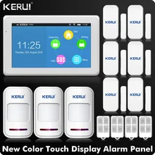 Kerui K7 WI-FI GSM Сигнализация 7 Дюймов TFT ЦВЕТНОЙ дисплей с Сенсорным Экраном Главная Охранная Сигнализация с PIR Motion детектор