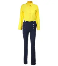 Women fashion long sleeve shirt + pants suit lady’s cool slim bodycon jumpsuits women’s casual overalls woman rompers 2 sets