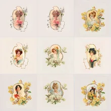 Цветок ретро леди ручная окрашенная Ассорти хлопок холст Красота Девушка печатная ткань для DIY шитье лоскутное домашнее текстильное изделие Декор