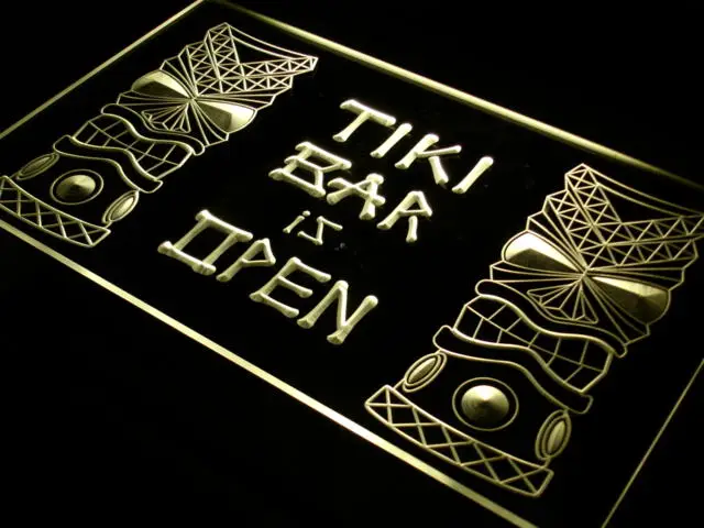 I573 Tiki Bar is OPEN Mask Display NR светодиодный неоновый светильник переключатель ВКЛ./ВЫКЛ. 20