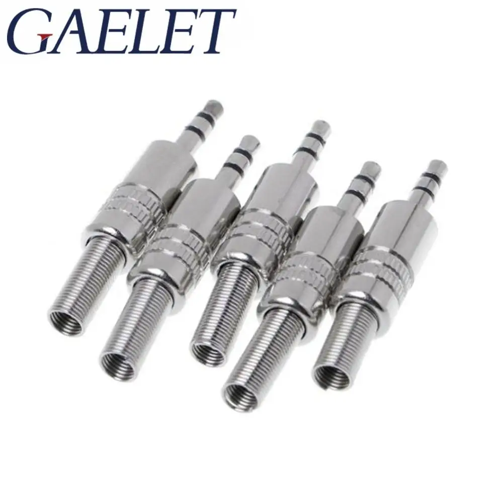 

3.5mm Plug Connector 1pcs Stereo Metal 3Poles 3.5 Plug&Jack Adapter With Spring Solder Wire Terminals R06 Drop Ship