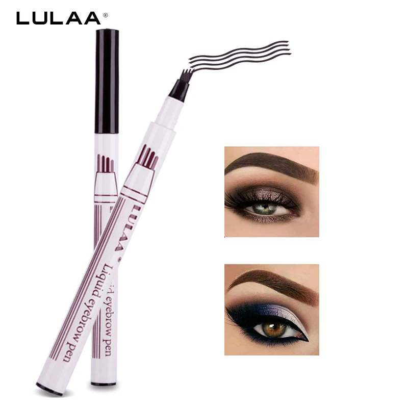 

1pc Full Professional Makeup Liquid Eyebrow Pencil Eyebrows Pen Lady Girl Waterproof Fork Tip Eyebrow Tattoo Pen Brow Pencil