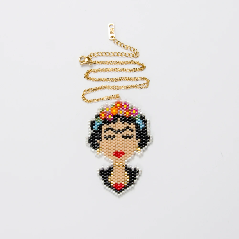 

Shinus 10pcs/lot MIYUKI Frida Necklace Women Handmade Woven Long Necklaces Adjustable Choker Summer Jewelry Collares Gothic