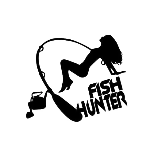 

Fishing Sexy girl FISH HUNTER Ver Car Sticker Car Body Stickers Window Door Decal Top Quality Waterproof ZP034