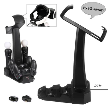 

PS4 PSVR PS Move Charging Dock Station Charger Stand & 2 Dongles for PS4 Controller & PS VR Storage Showcase