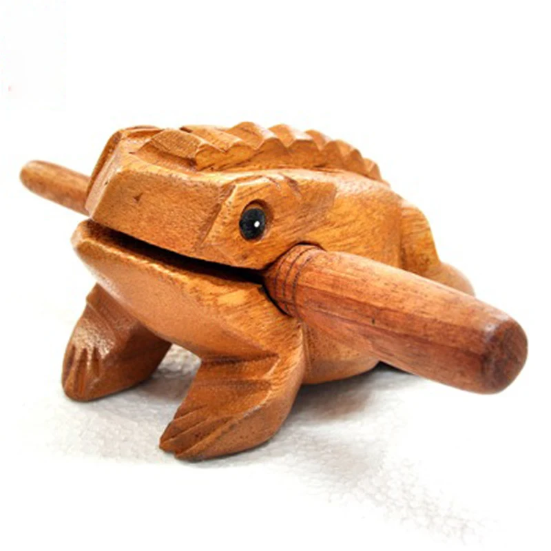 1 шт. деньги Lucky Frog стиль инструмент традиционные деревянные музыкальные игрушки перкуссия Рашпиль с палкой детская музыкальная игрушка Распаковка