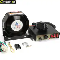 LARATH Car Alarm Siren amplifier 200W 8 Sound Speaker Police Fire Siren Horn With PA MIC System Module Anti-theft device black