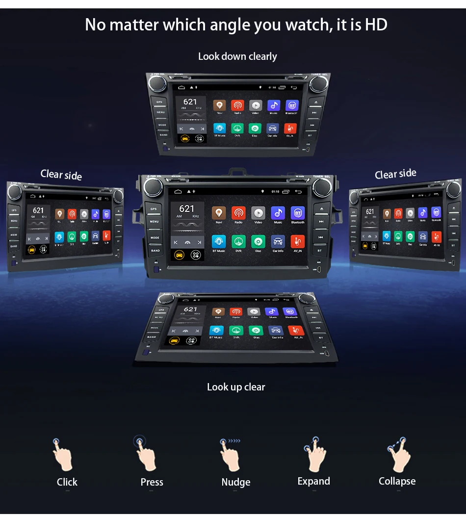 Excellent Eunavi 2 Din Android 9.1 Car Dvd Player For Toyota Corolla 2007 2008 2009 2010 2011 In Dash Car Radio Gps Video Wifi Bluetooth 3