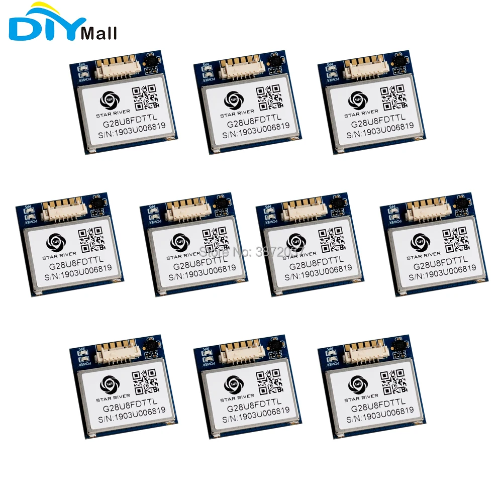 

10pcs/lot DIYmall G28U8FDTTL GPS Module GLONASS Beidou 72CH TTL 1-10Hz with Compass QMC5883L