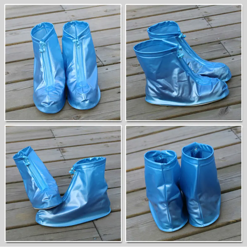 Многоразовое водонепроницаемое ПВХ покрытие на обувь от дождя противоскользящие складные для путешествий для мужчин и женщин розовый синий