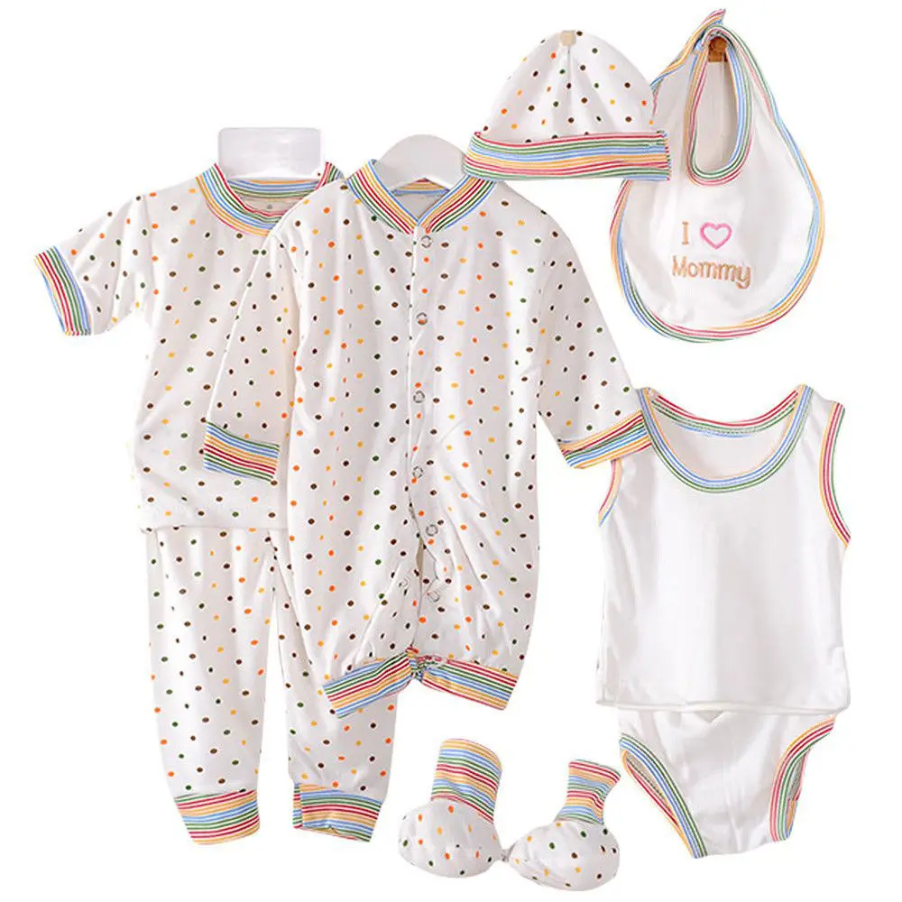 Newborn Infant Kids Baby Boy Girl T-shirt Tops Pants Outfits Clothes 8Pcs Set 0-3M 8Pcs kids clothes set baby girl clothing set