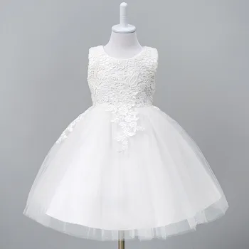 

Toddler Baby Tutu Dress White Ball Gown Party Stage Princess Dresses Bridesmaid Flower Girl Clothes Children's Dress White