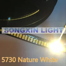 1000 шт. 5630 SMD светодиодный 5730 белый/натуральный белый низкий-средний диоды питания 0,5 Вт 45-60LM CCT: 4000-4500K I(Ma): 150MA чип