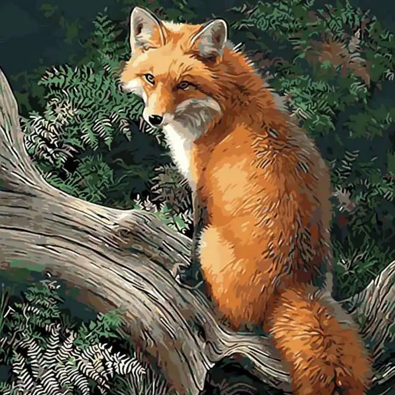 

40*50 Frameless painting by numbers paint for home decor picture oil painting for living room fox on the tree