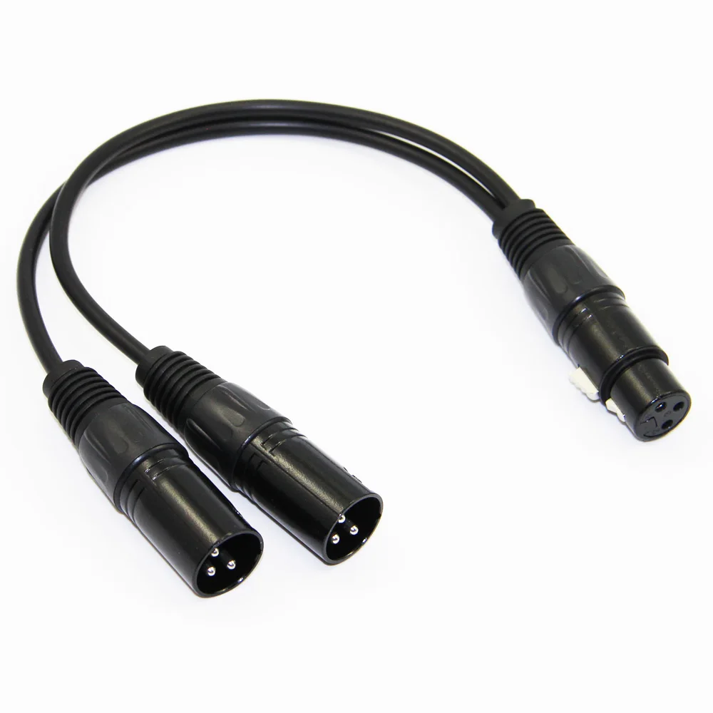 30 см 3Pin DMX XLR для женщин двойной сплиттер папа-папа Y кабель конвертер для сценического освещения