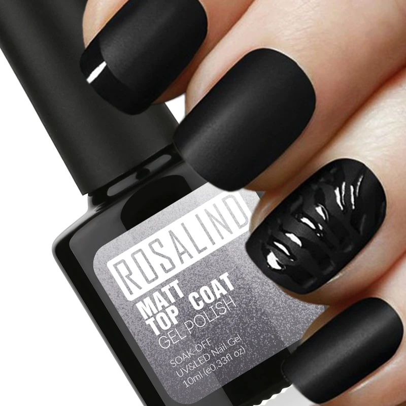 

ROSALIND P+Black Bottle 10ML Matt Top Coat Gel Nail Polish Nail Art Nail Gel Polish UV LED Gel Soak-Off Dull Surface Permanent