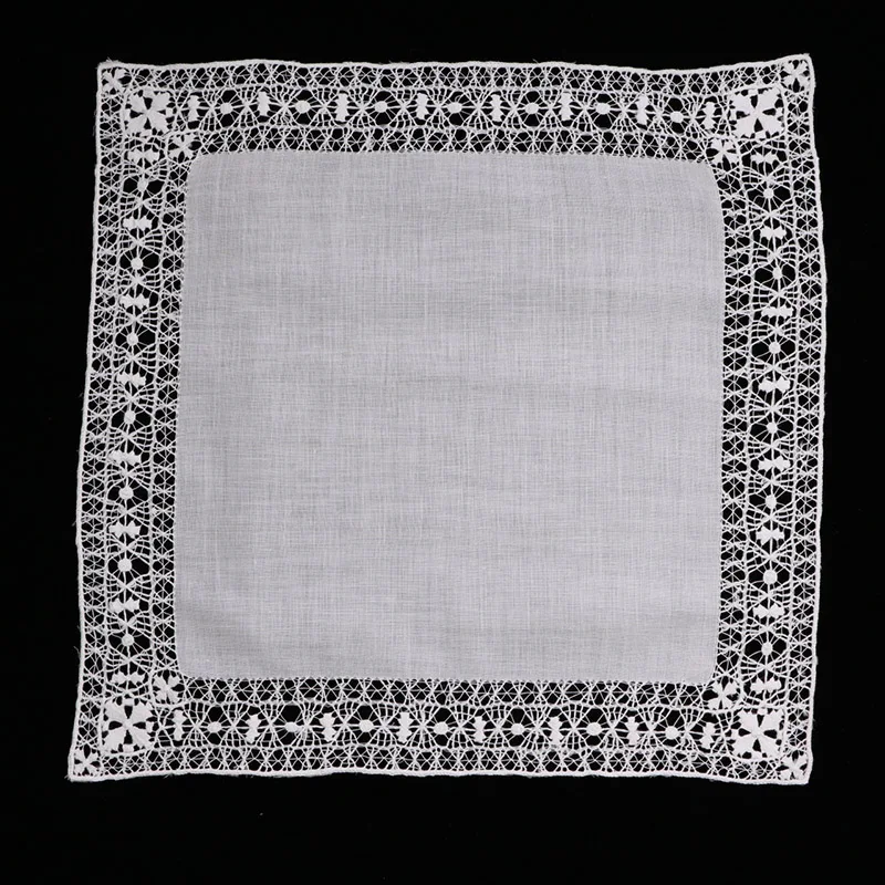  S006 : drawnwork handkerchiefs 12 pieces