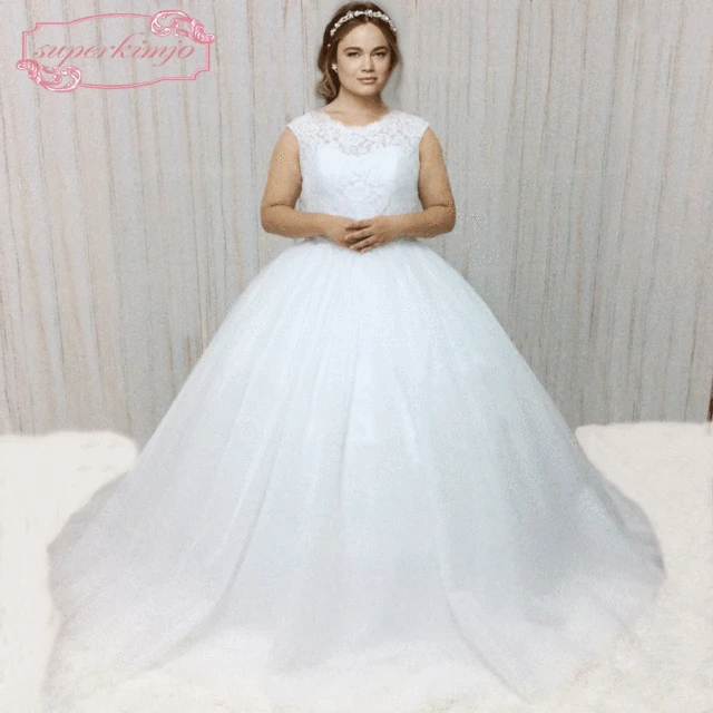 Superkimjo 2018 Sleeveless White Wedding Dress Plus Size Crystals Superkimjo 2018 Sleeveless White Wedding Dress Plus Size Crystals Belt Elegant Pregnant Bridal Dresses 2017 Vestido