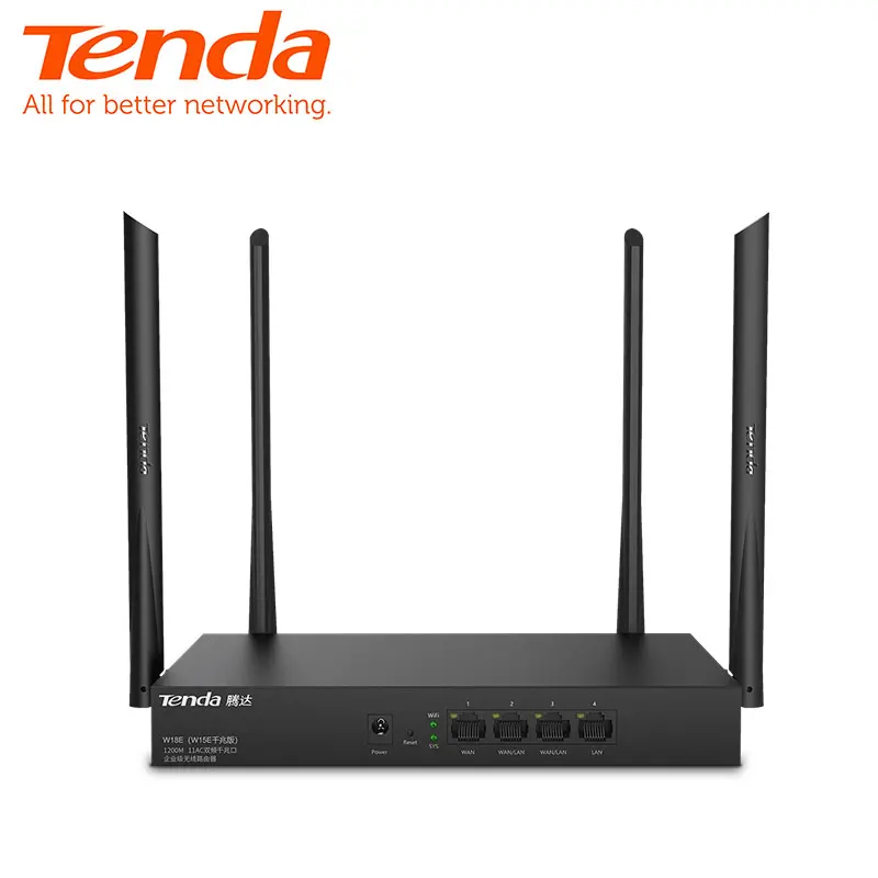 Tenda W18E AC1200M Беспроводной Wi-Fi маршрутизатор с 2,4G/5,0G с высоким коэффициентом усиления двойная антенна Wi-Fi ретранслятор, управление