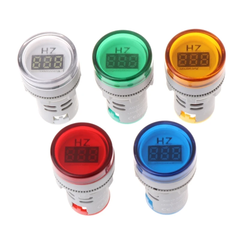 

22mm LED Digital Display Electricity Hertz AC Frequency Meter Indicator Signal Lamp Lights Tester Combo Measuring Range 20-75Hz