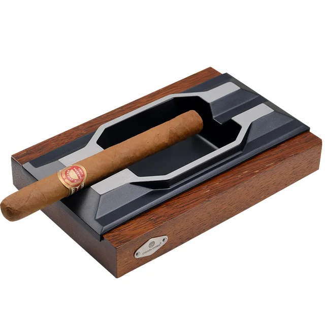 Ashtray cigar wooden metal smoking ashtrays Cigar supplies Smoking set
