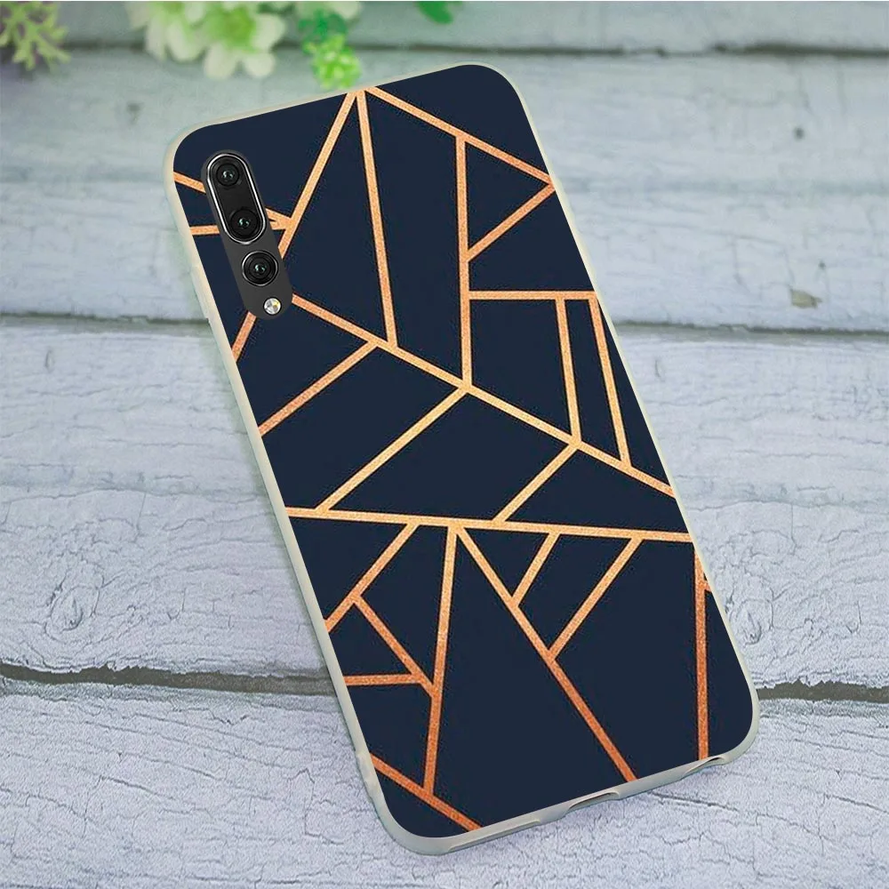 

Silicone Cover for Huawei Y6 Prime 2018 Geometric Shapes Phone Case for Y9 Nove 3 3i Honor 6A 7A 7X Pro 8 Lite 8C 7C 10 Note Y6