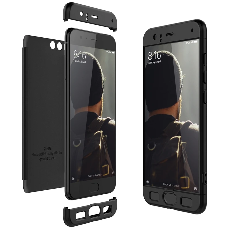 

GrandEver 3 in 1 PC Hard Case For Xiaomi 6 Cover For Full Protective Ultra thin Matte Plain Solid Color Coque For Xiaomi 6