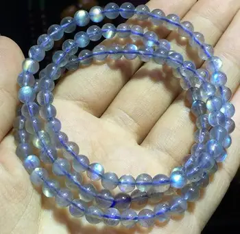 

free shipping 5mm Natural Grey Moonlight Labradorite Bracelet