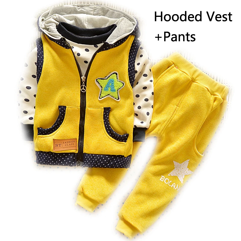 Autumn Winter Baby Boy Clothing Sets Thick Warn Kids Clothes Toddler