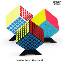 QiYi кифан 6x6x6 Magic Скорость кубик без наклеек профессиональная головоломка часы-кольцо с крышкой игрушки для детей