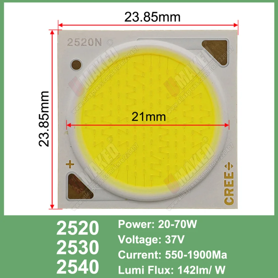 10 шт. Cree CXA 10 Вт CXA1304 15 Вт CXA1507 24 Вт CXA1512 65 Вт CXA2530 Холодный/теплый белый 5000 К, 3000 К COB Led XLamp чип светильник